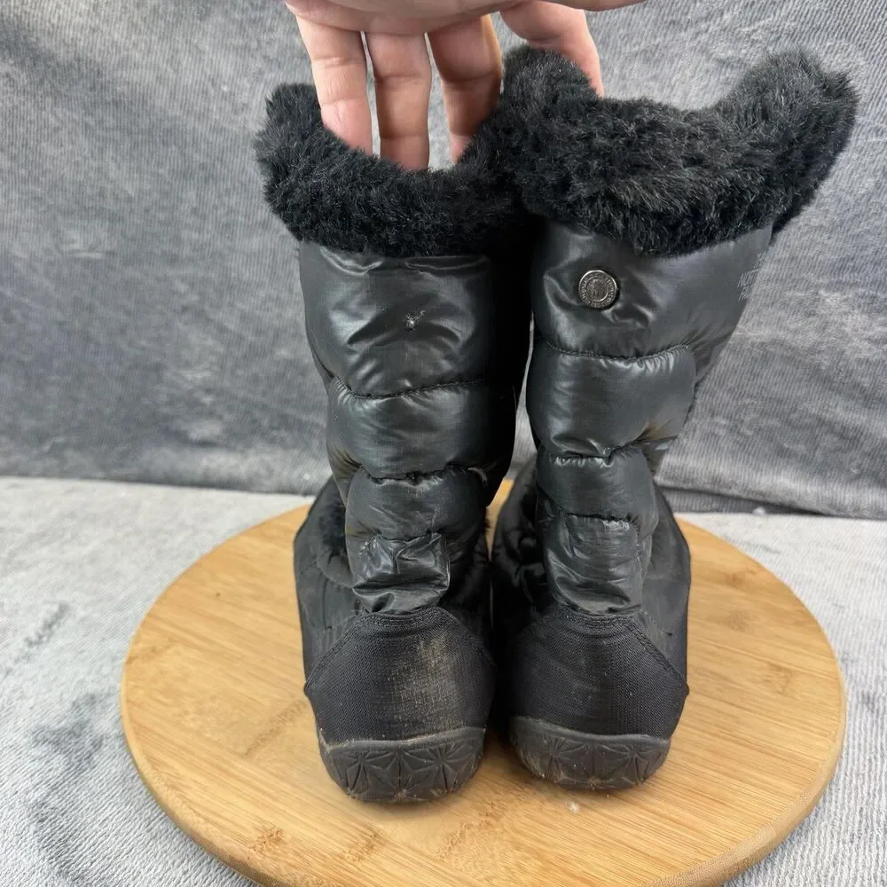 The North Face Boots Womens Size 8 Black Faux Fur Winter Snow APPY FG4 TB1Y